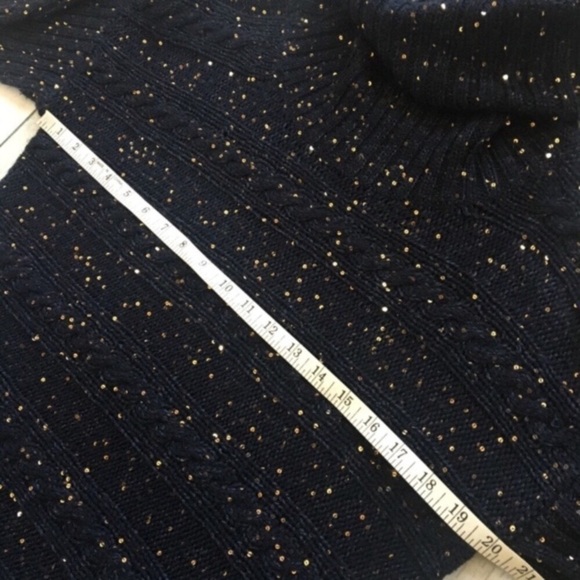 Alicia & Olivia midnight navy cowl neck sweater with gold sequins *iamwarrior - Picture 4 of 8